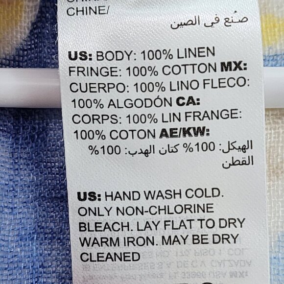 Chico's Women's Lightweight Hand Painted Linen Fringe Poncho - S/M - Picture 7 of 7